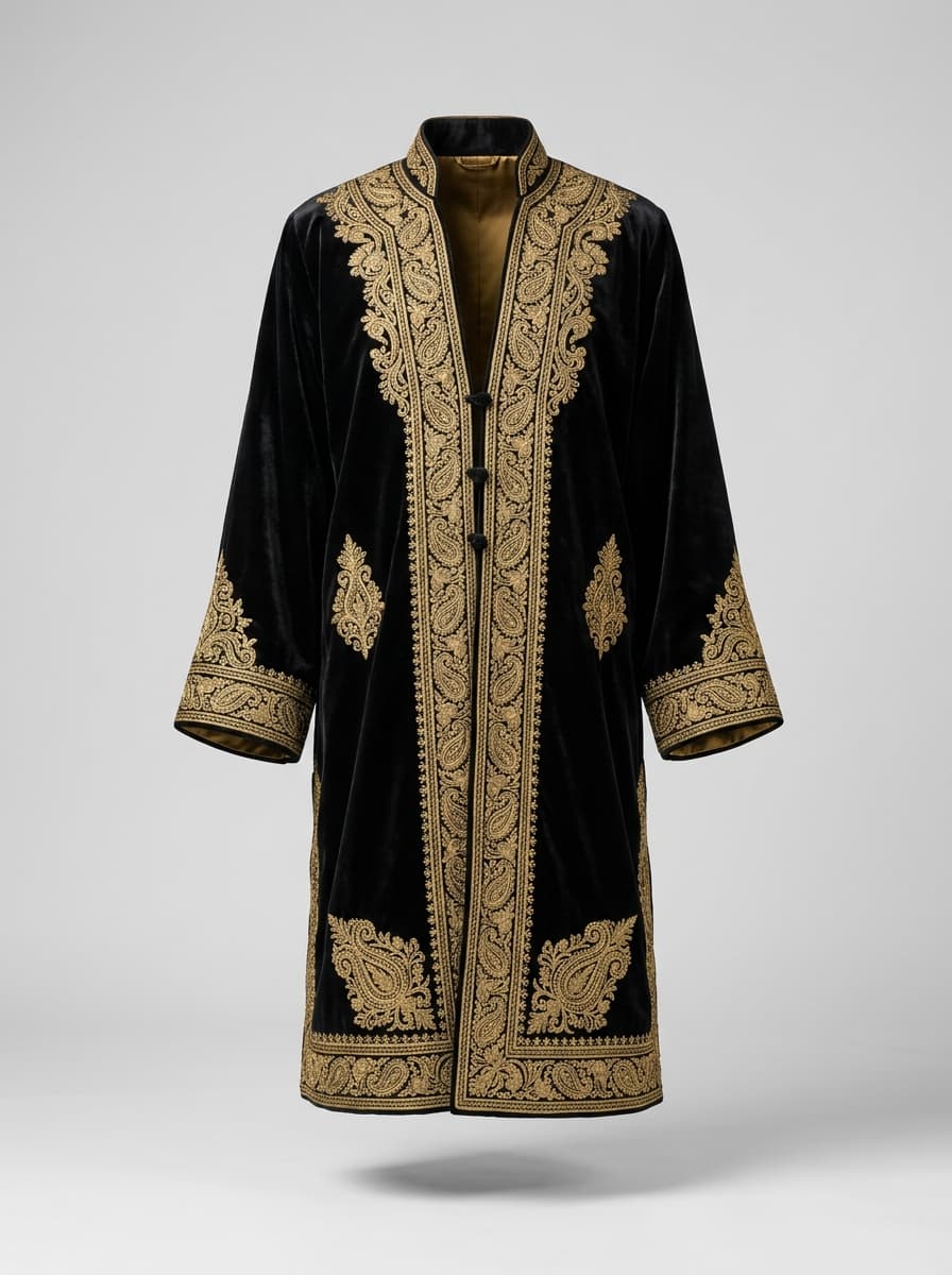 Sapphire Jamawar Prince Coat & Trousers